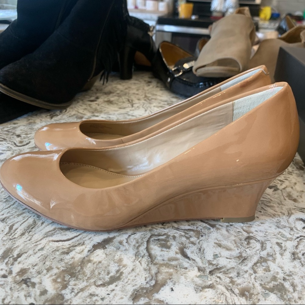 Beige wedges